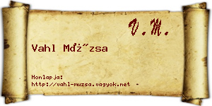 Vahl Múzsa névjegykártya